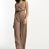Asos Design Tailored 2 In 1 Waistcoat Jumpsuit In Taupe