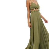 ASOS DESIGN Tall Maxi Dress in Crinkle Chiffon with Cross Neck Detail