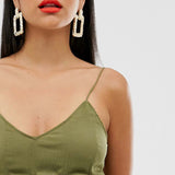 ASOS DESIGN Tall Maxi Dress in Crinkle Chiffon with Cross Neck Detail