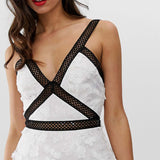 ASOS DESIGN Tall Mini Dress with Floral Embroidery