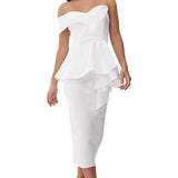 ASOS DESIGN Tall Organza Fold Detail Peplum Dress