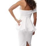 ASOS DESIGN Tall Organza Fold Detail Peplum Dress