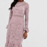ASOS DESIGN Tall PREMIUM Broderie Maxi Dress