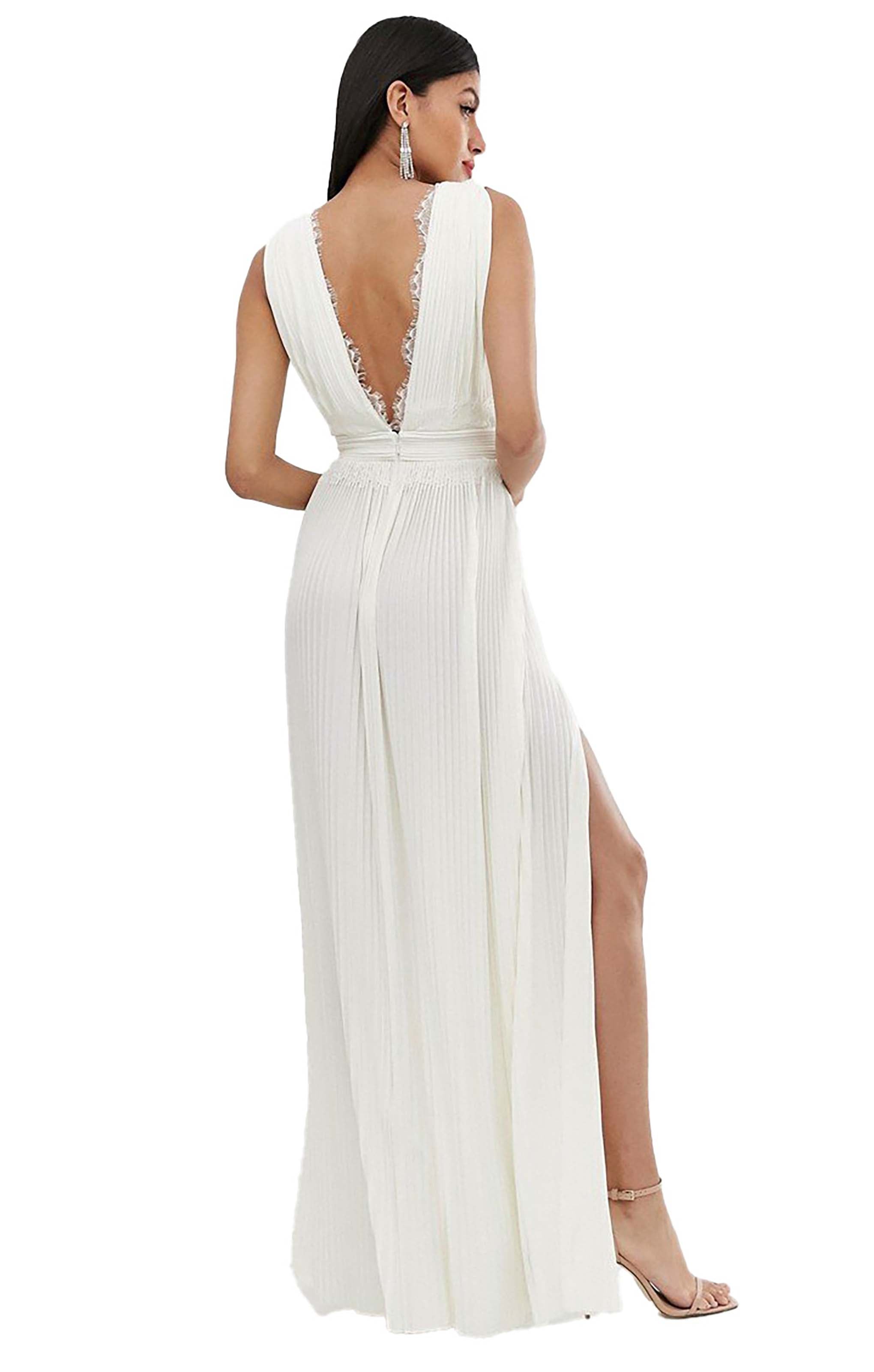 ASOS DESIGN Tall Premium Lace Insert Pleated Dress ASOS DESIGN Tall Premium Lace Insert Pleated Dress