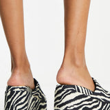Asos Design Thierry Mule Wedges In Zebra
