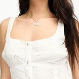 Asos Design Tiered Skater Playsuit In White Broderie