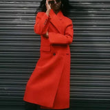 Asos Design Twill Dad Wool Mix Coat in Red