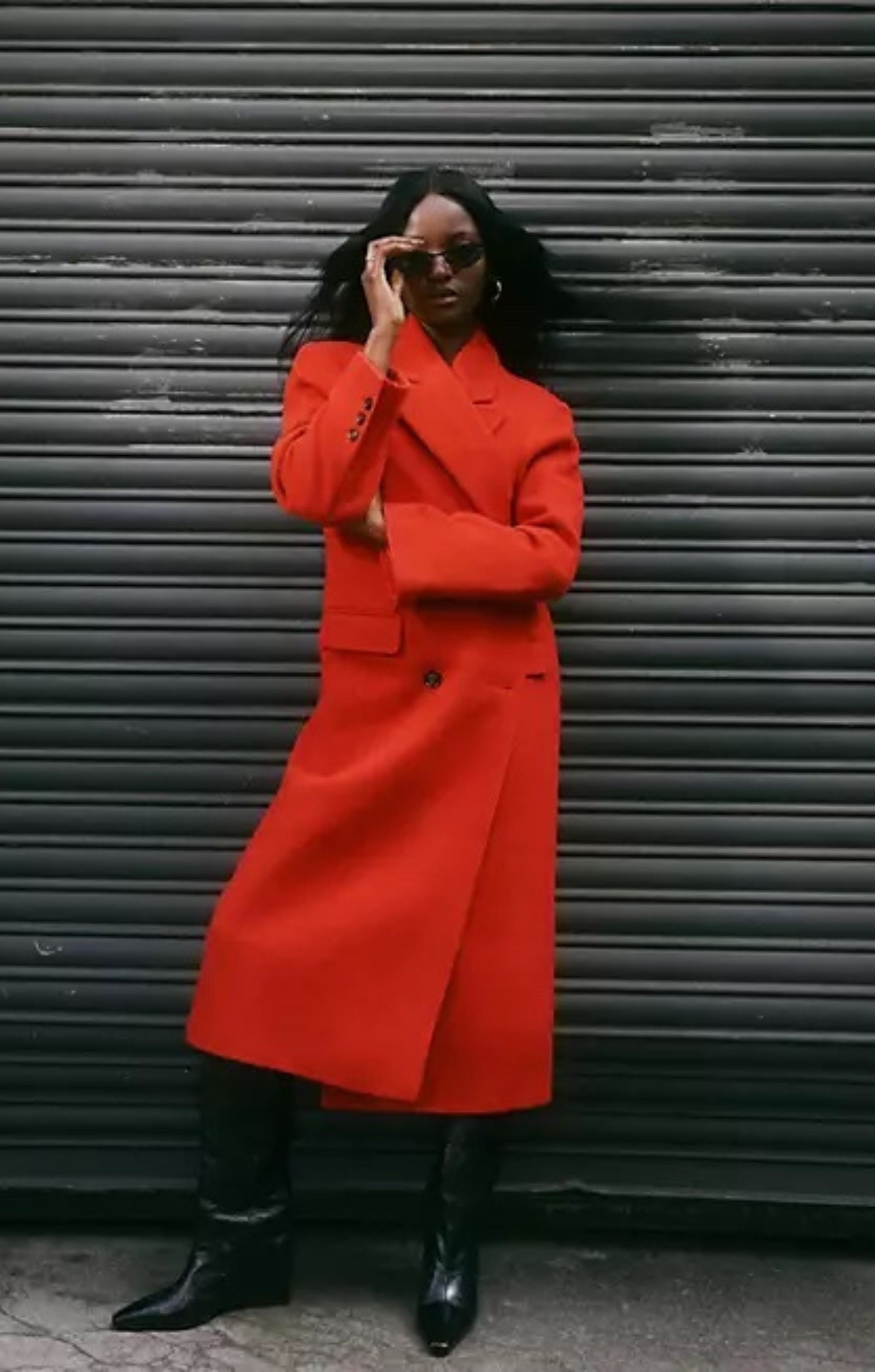 Asos Design Twill Dad Wool Mix Coat in Red