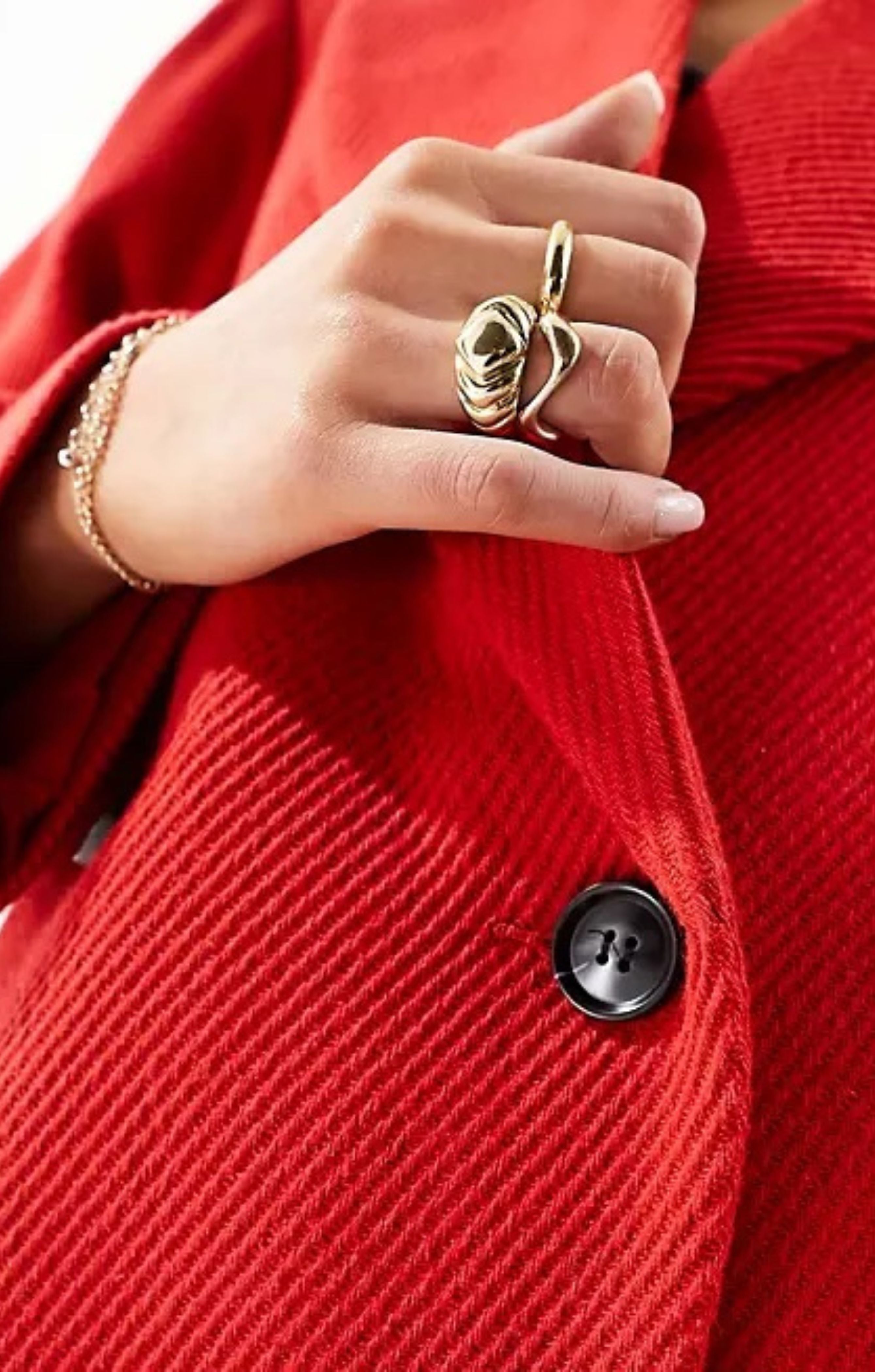 Asos Design Twill Dad Wool Mix Coat in Red
