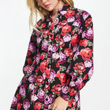 Asos Design Twill Flippy Mini Shirt Dress In Rose Print – dresses by ASOS DESIGN, available to rent from Hirestreet
