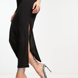 Asos Design Wide Fit Narina Ring Detail Heeled Sandals In Blue Metallic