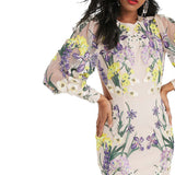 ASOS EDITION Blouson Sleeve Floral Embroidered Dress