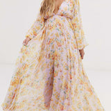 ASOS EDITION Blouson Sleeve Maxi Dress