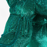 Asos Edition Curve Sequin Wrap Mini Dress In Teal Green product image