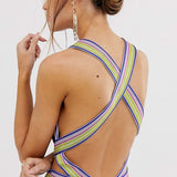 ASOS EDITION Dark Scarf Print Halter Midi Dress