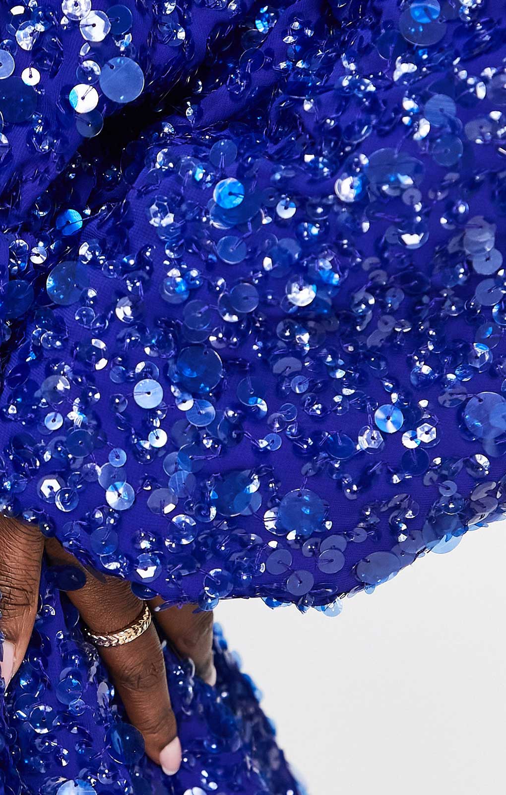 Asos Edition Embellished Gathered Waist Mini Dress In Bright Blue