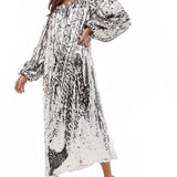 ASOS EDITION Off Shoulder Sequin Midi Dress