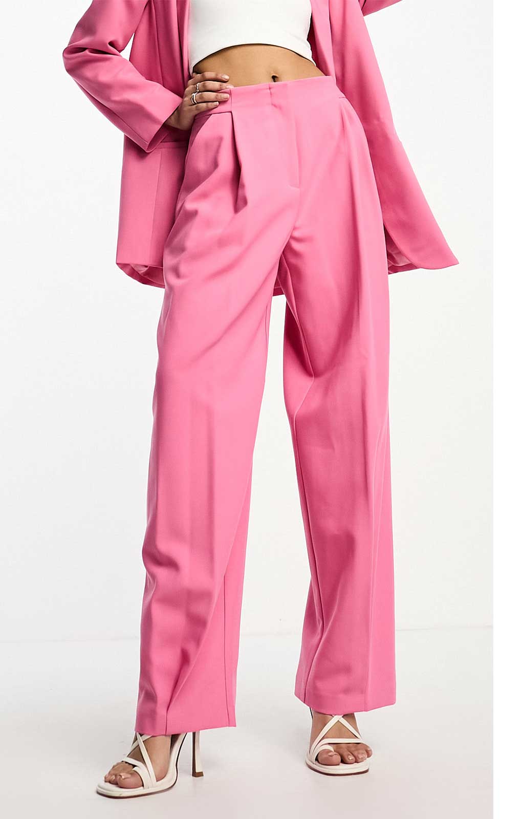 Asos Edition Oversized Longline Blazer & Trouser Co-Ord In Pink