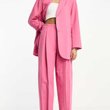 Asos Edition Oversized Longline Blazer & Trouser Co-Ord In Pink