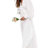 ASOS EDITION Wrap Drape Side Wedding Jumpsuit
