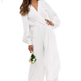 ASOS EDITION Wrap Drape Side Wedding Jumpsuit