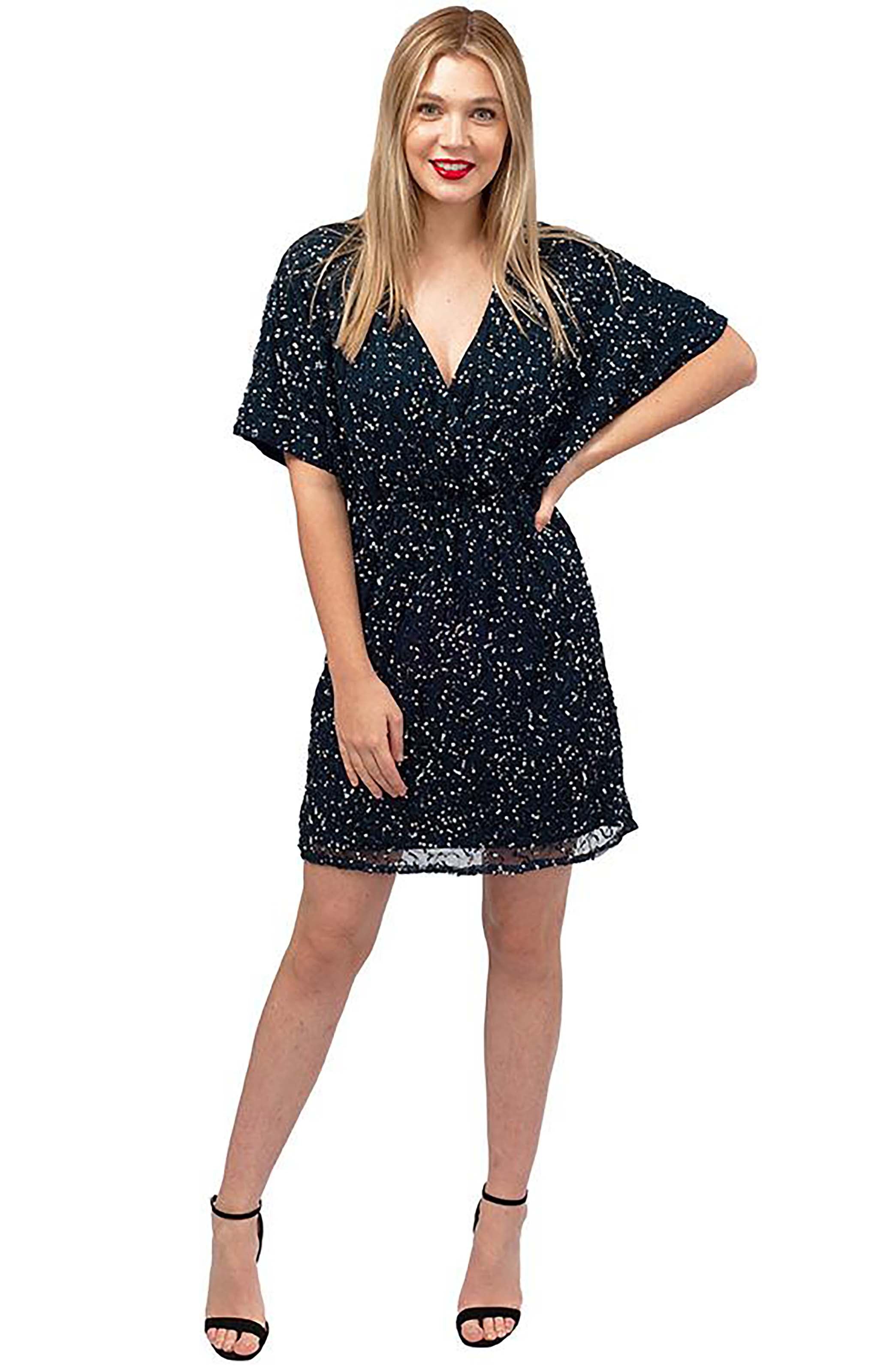 ASOS Navy Sequin Mini Dress – dresses by ASOS, available to rent from Hirestreet