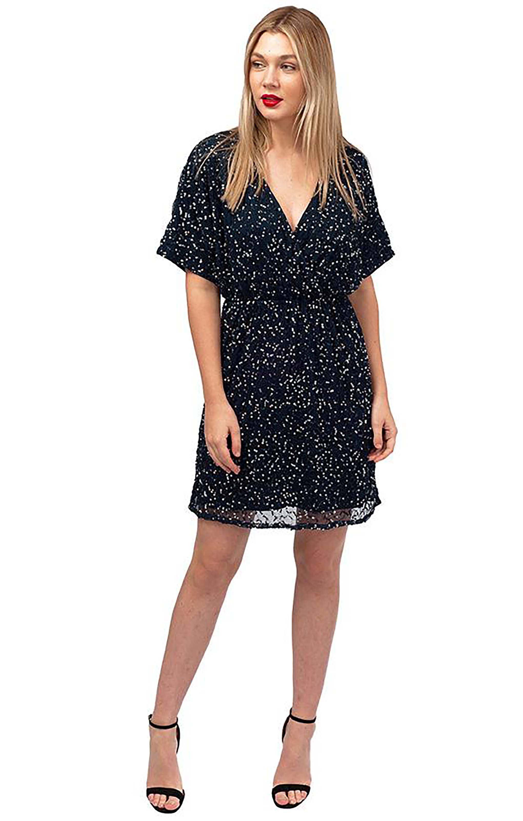ASOS Navy Sequin Mini Dress – dresses by ASOS, available to rent from Hirestreet