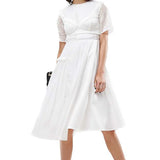 ASOS PREMIUM Satin Pleat Detail Dress