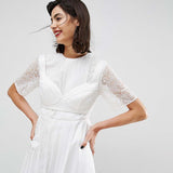 ASOS PREMIUM Satin Pleat Detail Dress