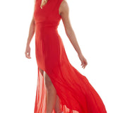 ASOS Red Asymmetric Maxi Dress
