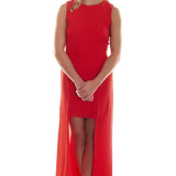 ASOS Red Asymmetric Maxi Dress