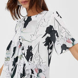 ASOS Block Floral Ruched Maxi Dress