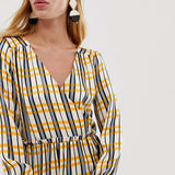 ASOS Check V-Neck Midi Dress