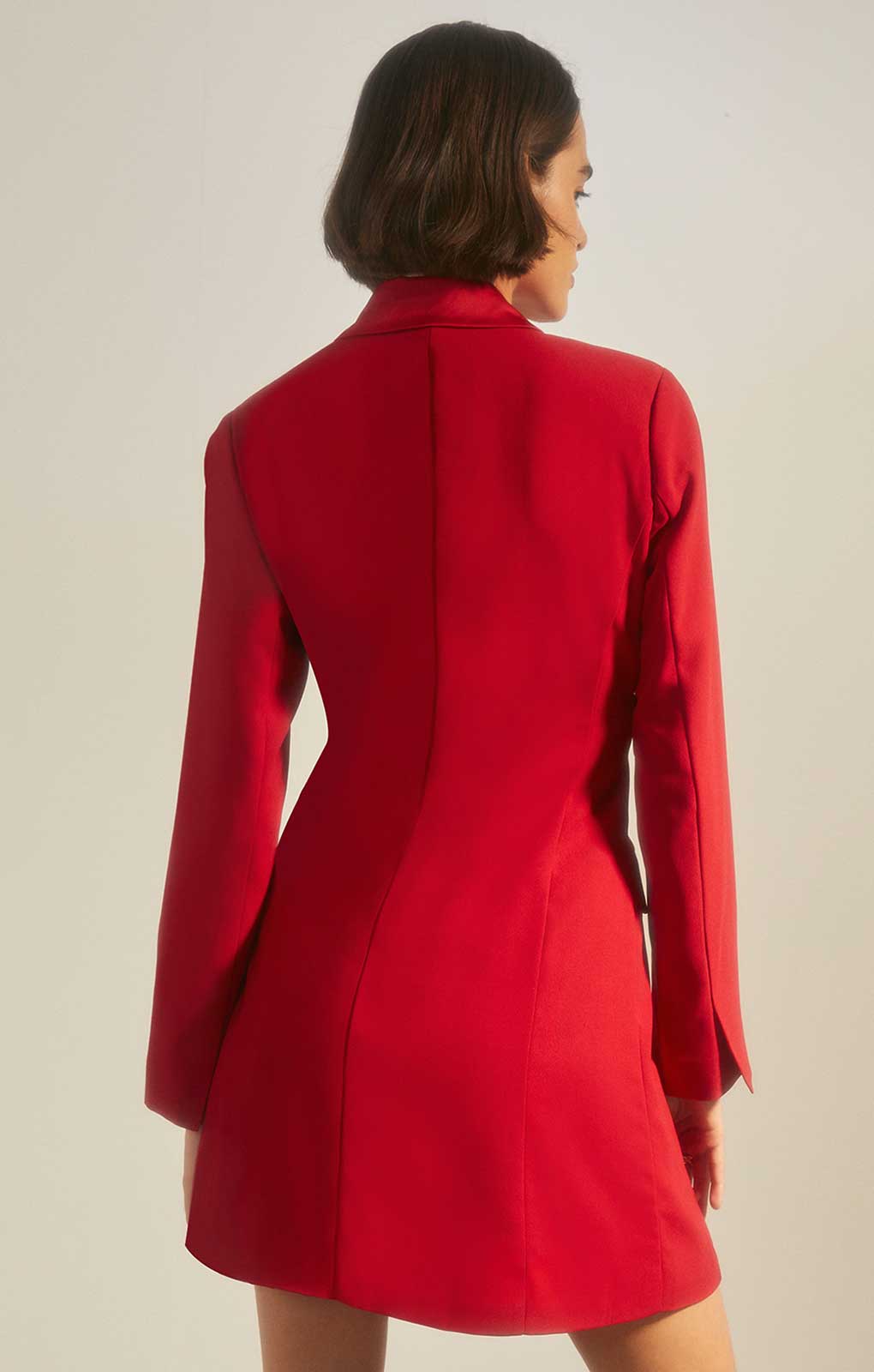 Oasis Satin Collar Wrap Crepe Blazer Dress