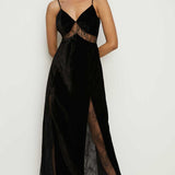 Oasis Velvet Lace Mix Strappy Maxi Dress