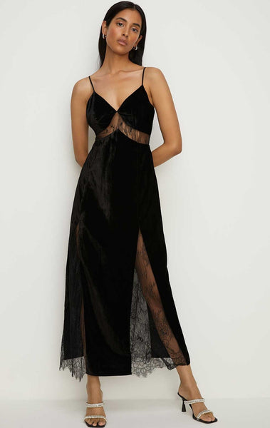 Oasis black 2025 prairie lace dress