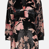 Oasis Floral Devore High Neck Skater Dress
