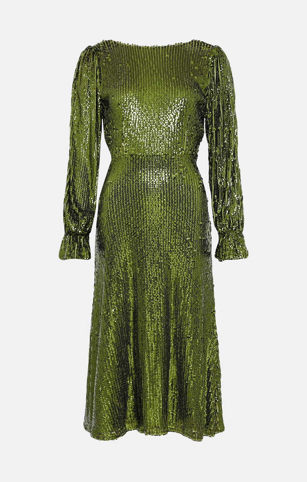 Oasis Rachel Stevens Sequin V Back Long Sleeve Midi Dress product image