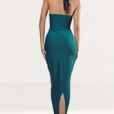 MissPap Bandage Seam Detail Curved Neck Maxi Dress