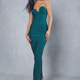 Misspap Bandage Seam Detail Curved Neck Maxi Dress product image