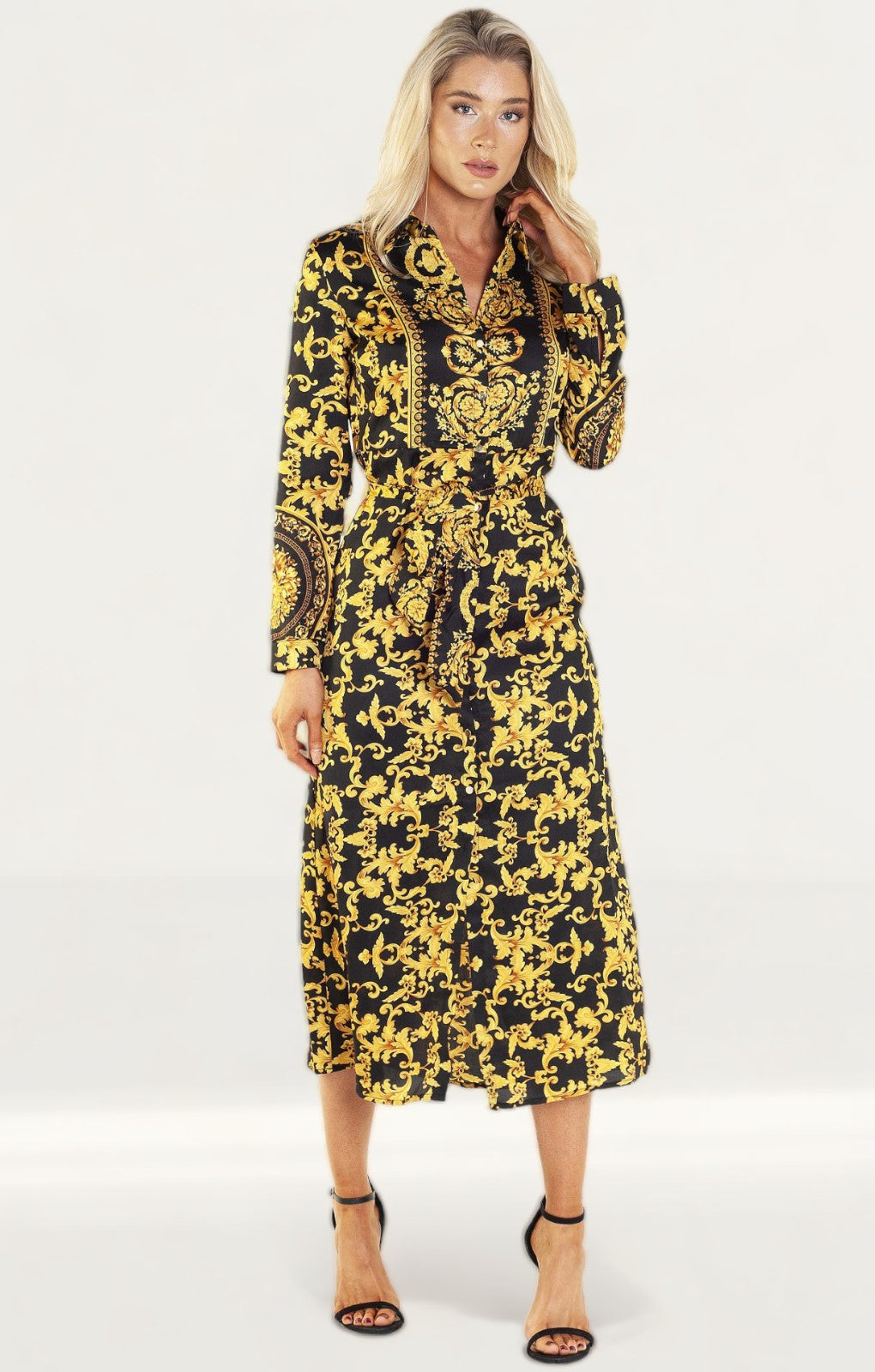 Rent Bardot Bailey Gold Scarf Shirt Dress Hirestreet