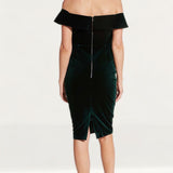 Bardot Bella Velvet Dark Green Dress