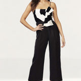 Bardot Black And White Striped Jumpsuit