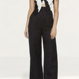 Bardot Black And White Striped Jumpsuit