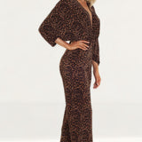 Bardot Leopard Print Kimono Jumpsuit