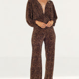 Bardot Leopard Print Kimono Jumpsuit