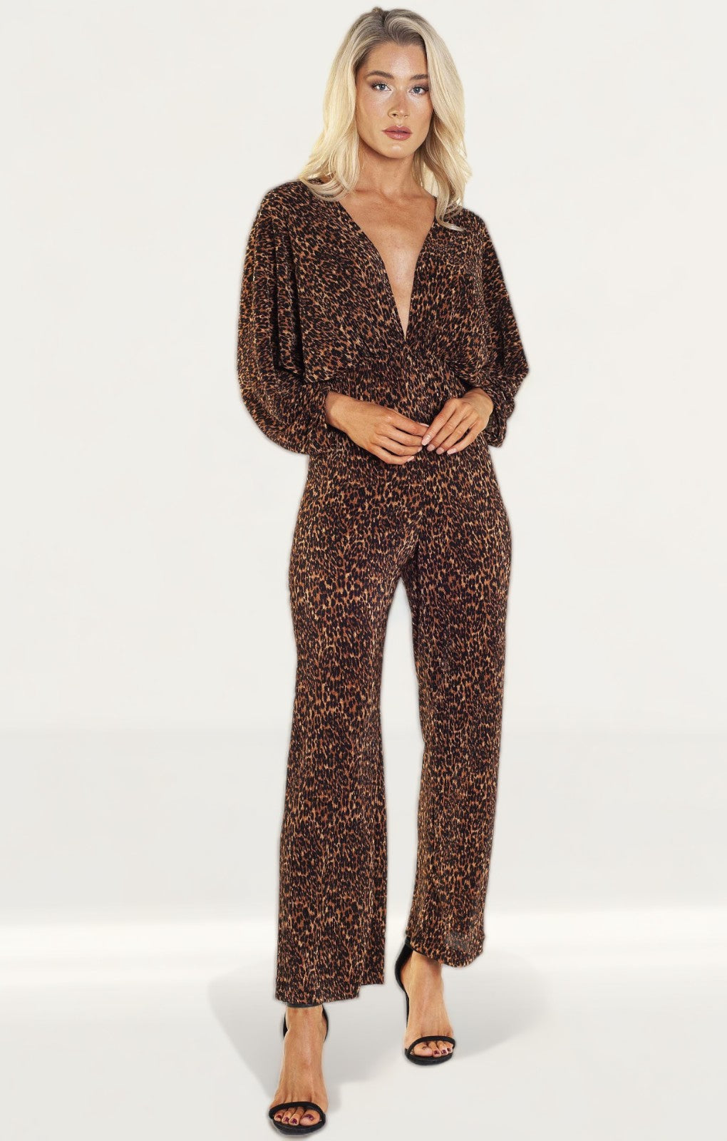 Bardot Leopard Print Kimono Jumpsuit