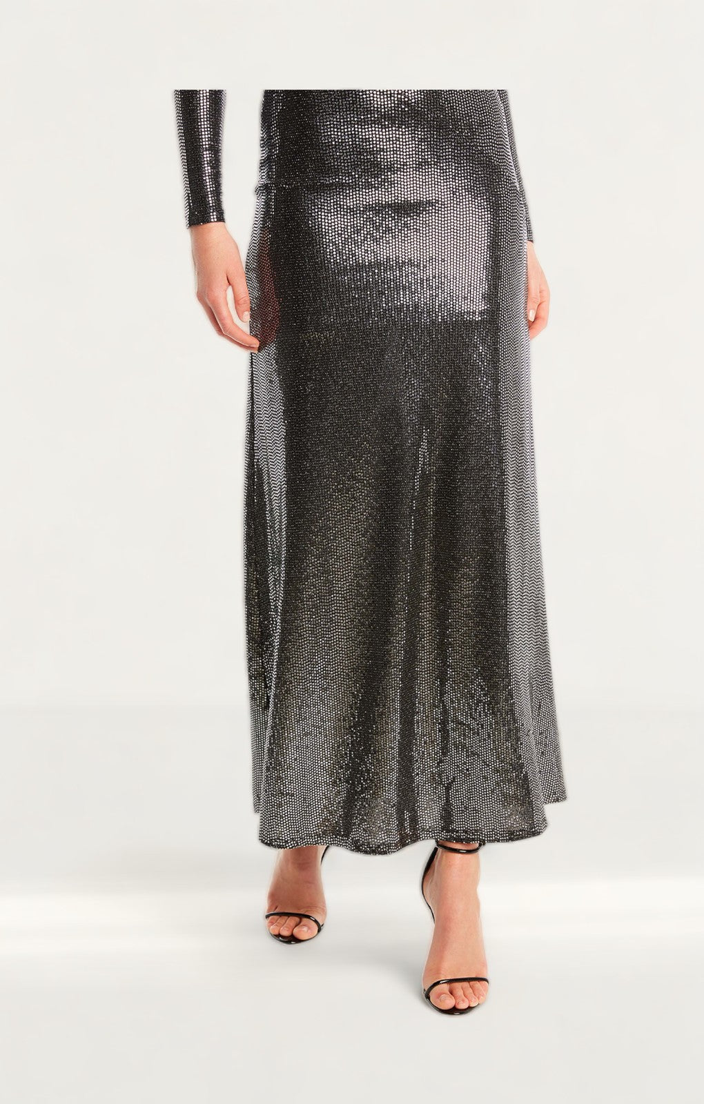 Bardot Mirror Dress In Silver Sequin product image