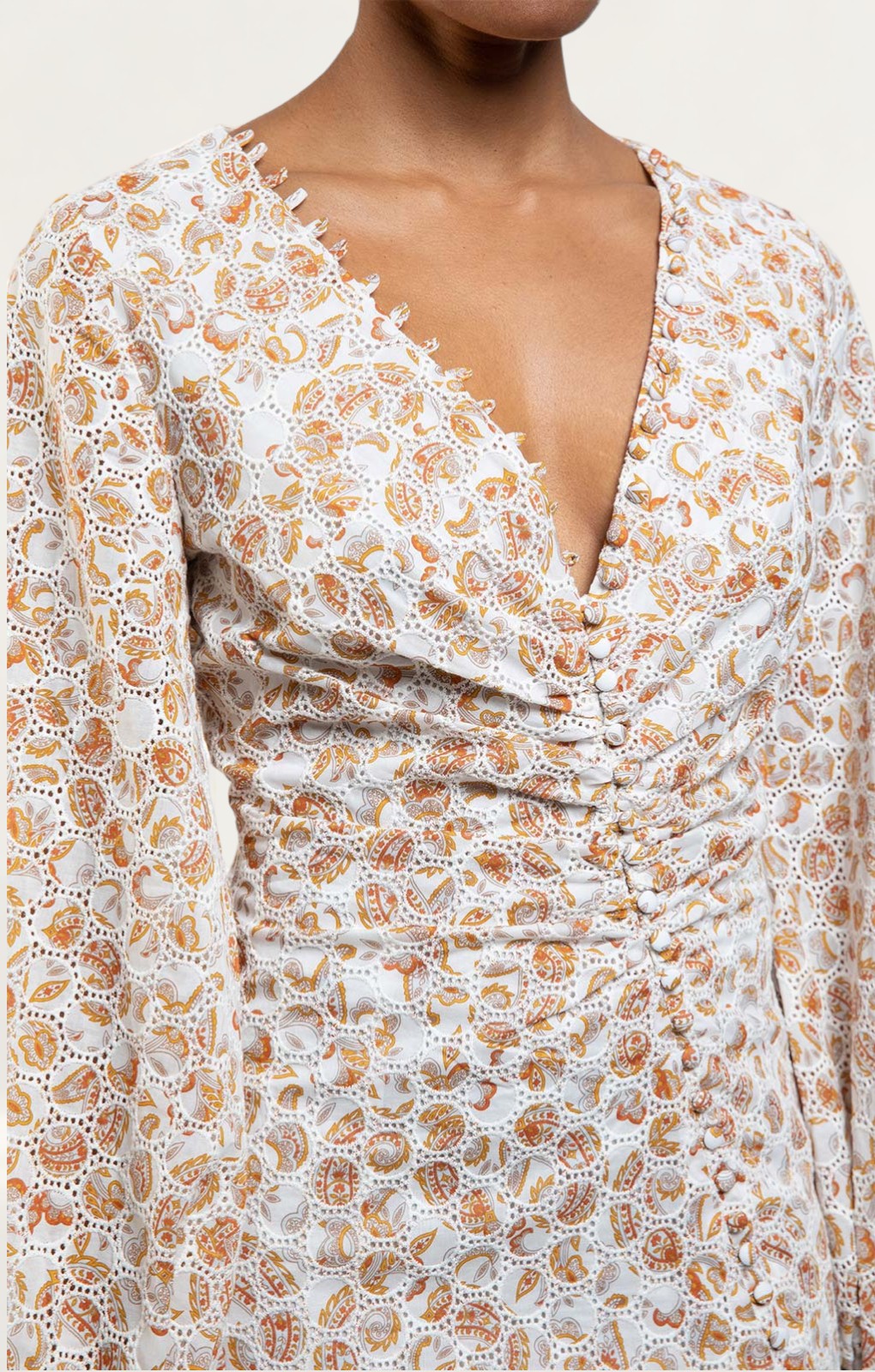 Bardot Paisley Printed Broderie Mini Dress