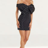 Bardot Polka Dot Bow Dress